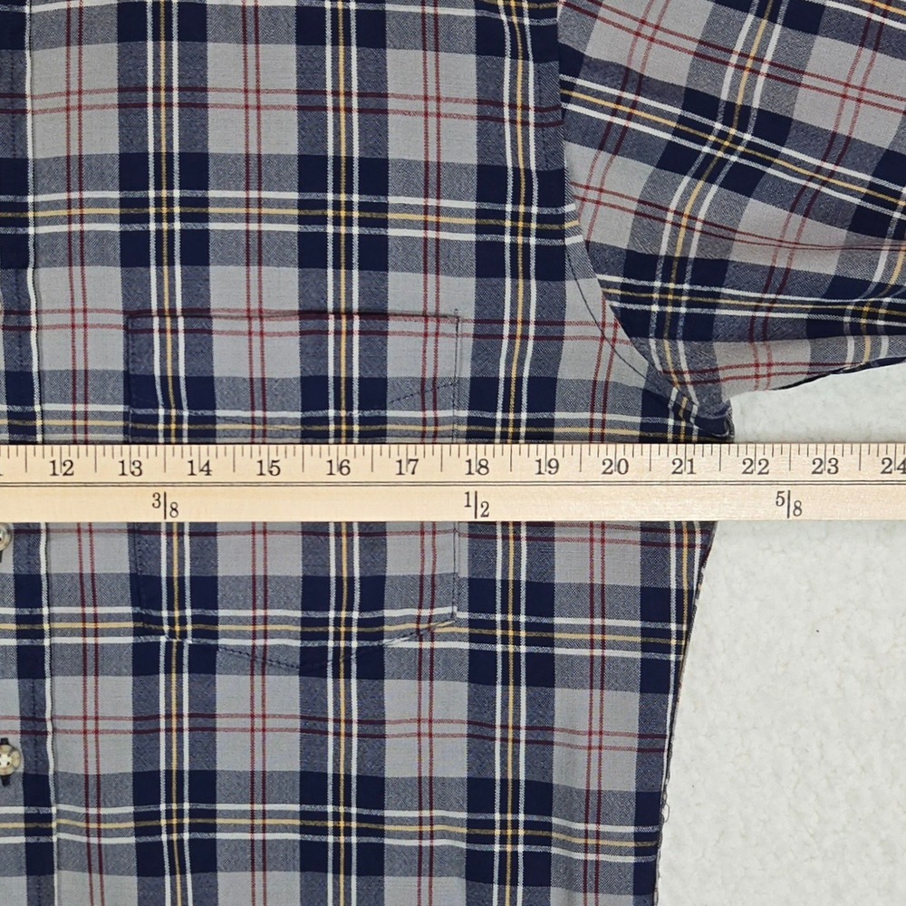 Vintage Pendleton Sir Pendleton Shirt Mens M Grey Blue Plaid Virgin Wool USA - Picture 9 of 11